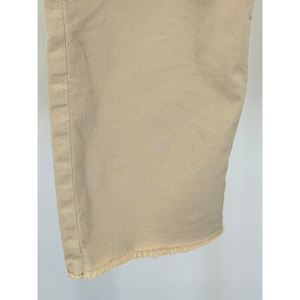 Frank & Eileen "Wicklow" Raw Hem Cropped Khaki Cotton/Flax 6 Pant Chino - Picture 4 of 8